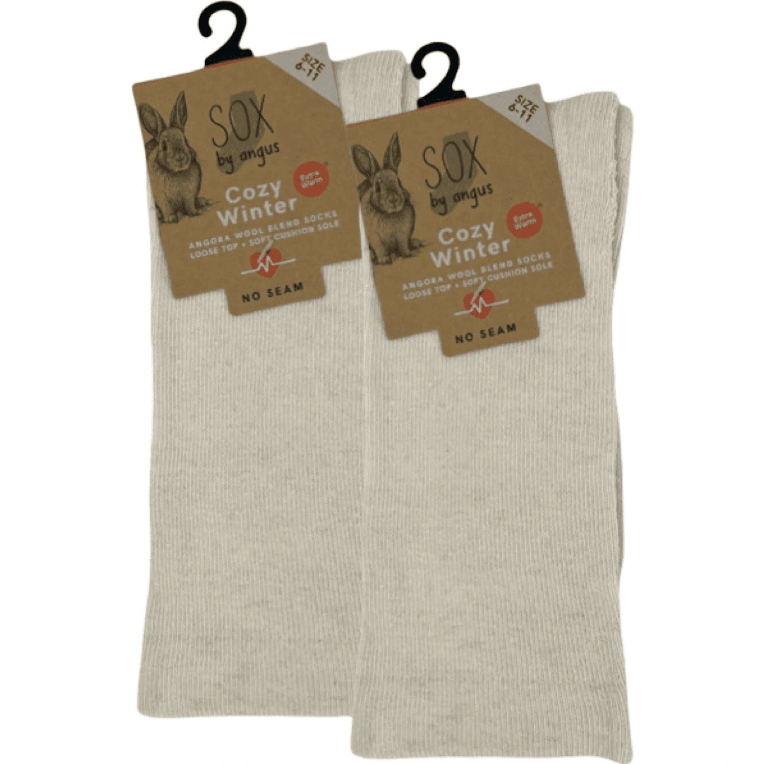 Angora Cloud Socks Bone White Cozy Bliss Seamless Top Perfection
