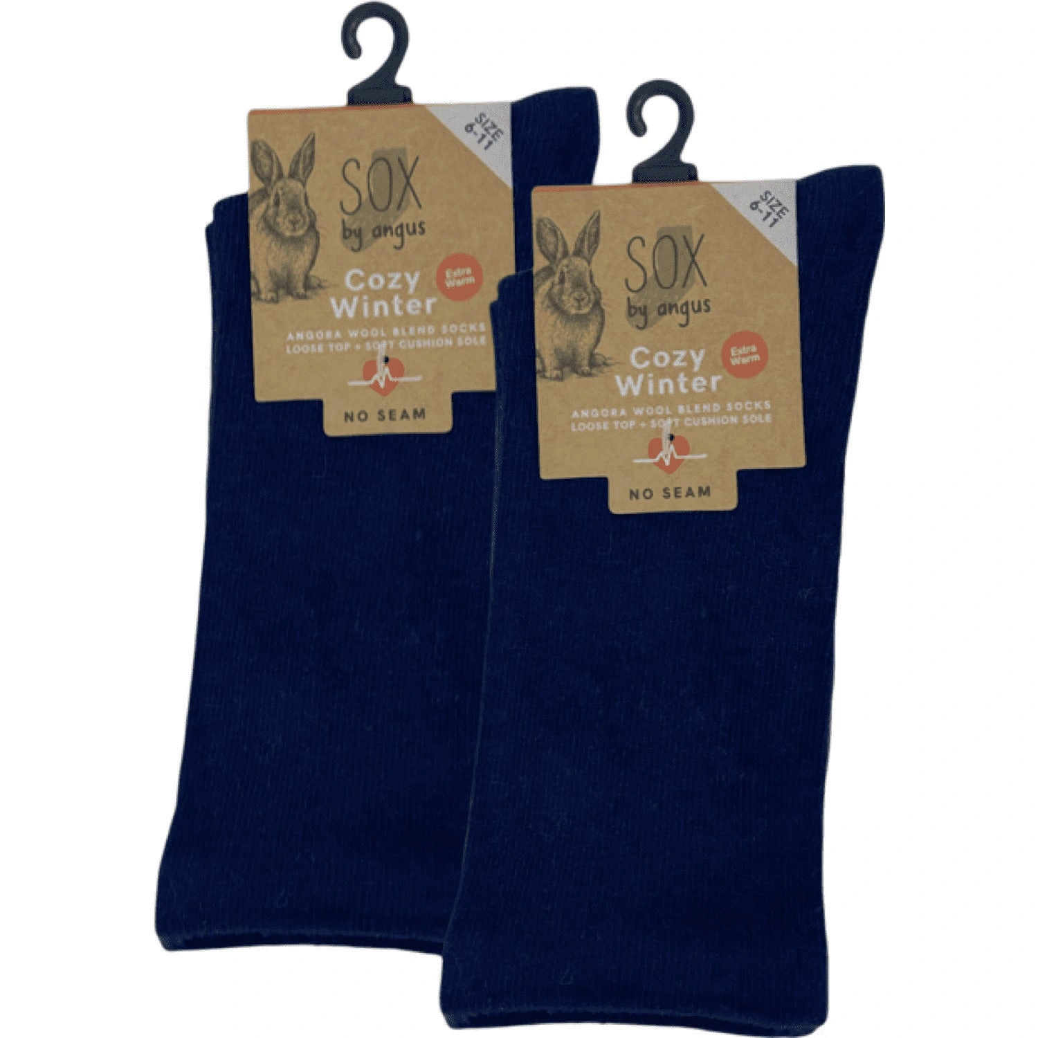 Cozy Angora Blend Socks No Seam Navy Relaxed Fit Ultimate Comfort for Your Feet