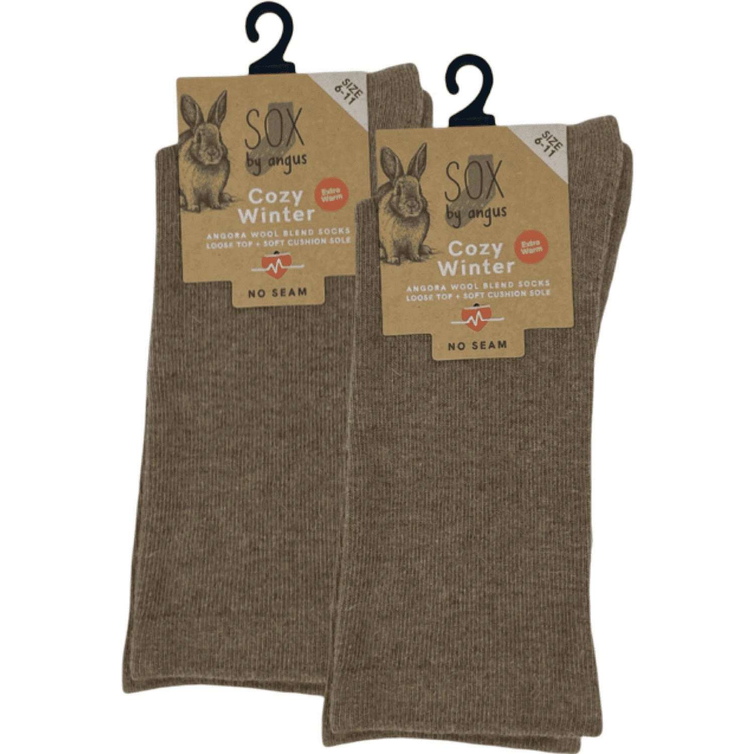 Cozy Mocha Angora Socks - Seamless Comfort All Day Long - Pure Bliss for Your Feet!