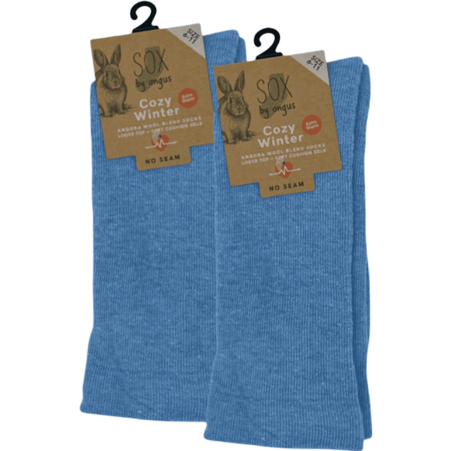 Sky Blue Angora Cloud Socks: No Seam, Ultimate Comfort for Your Feet!